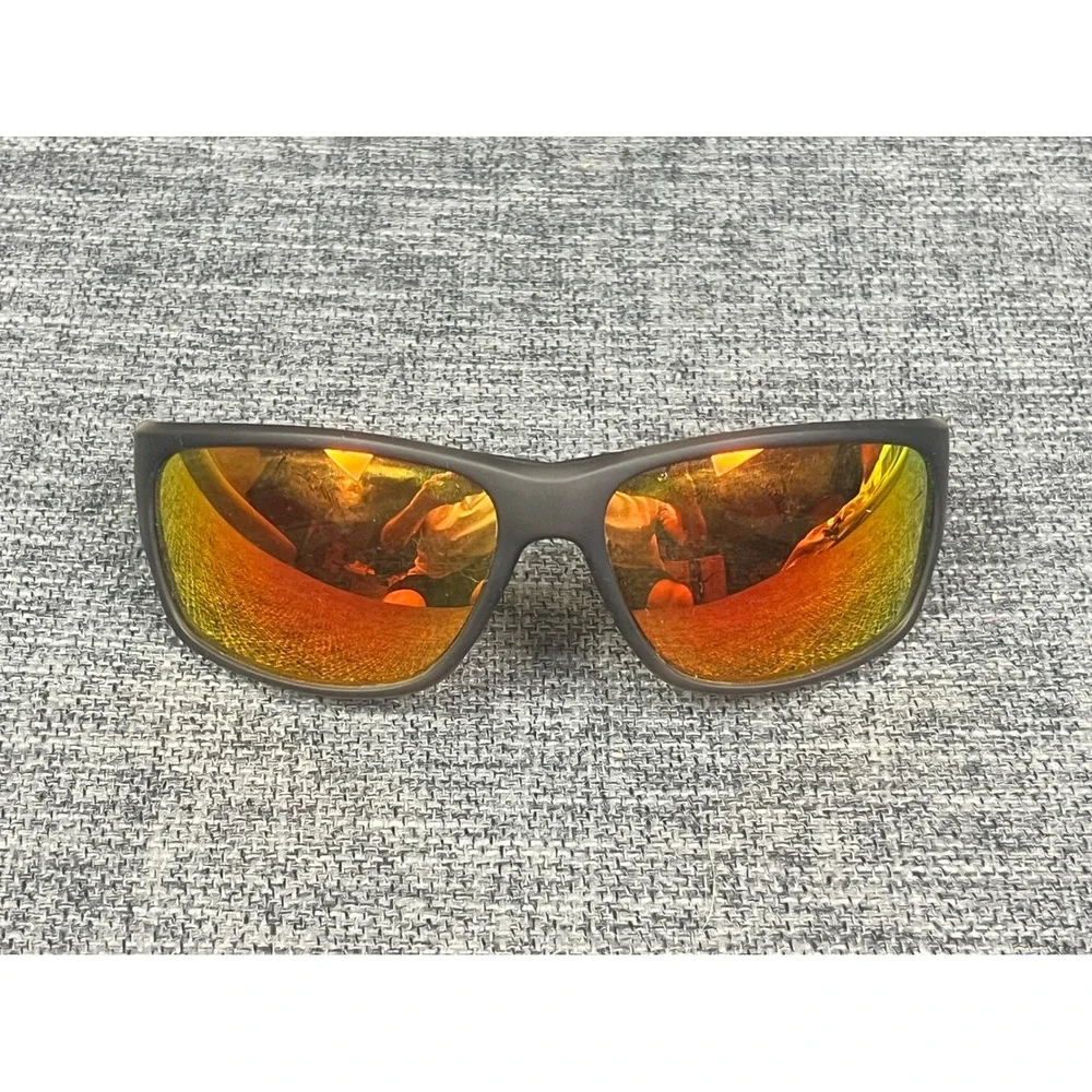Panama Jack Mens Polarized Sport Sunglasses Matte Grey Orange Mirror NS1120